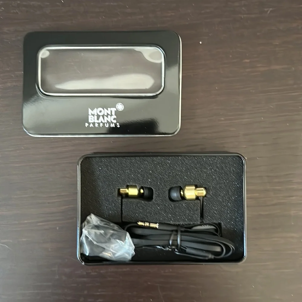 Brand new Mont Blanc headphones - great for gifts, travel, etc.
